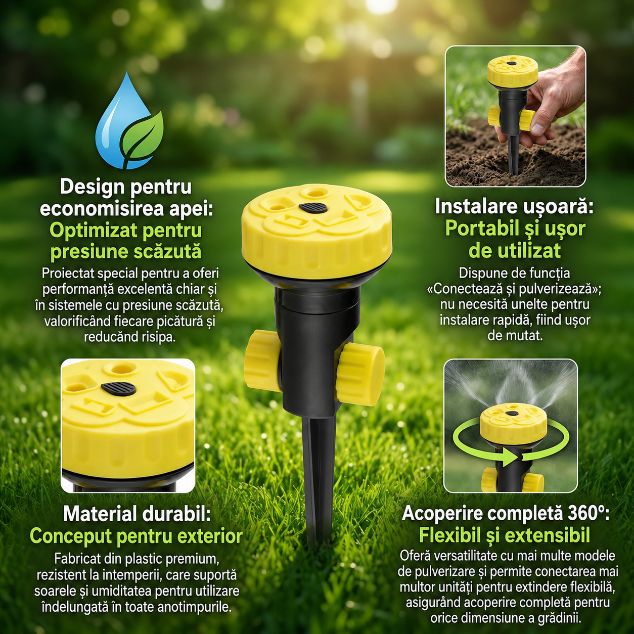 Sistem de Irigare cu Rotire 360°